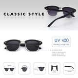 Classic Polarized Semi Rimless Unisex Horn Rimmed Sunglasses Mens Womens