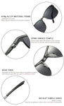 Polarized Sunglasses Wayfarer Al-Mg Metal Frame Lightweight Durable 60mm Large Size