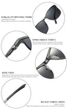 Polarized Sunglasses Wayfarer Al-Mg Metal Frame Lightweight Durable 60mm Large Size