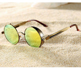 Retro Small Round Circle Steampunk Gothic Sunglasses for Men Women Metal Frame(46mm)