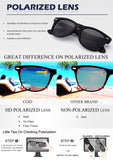 Classic Eyewear 80's Retro Large Horn Rimmed Style UV400 Polarized Sunglasses