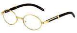 Elite WOOD Art Clear Lens Eyeglasses Unisex Vintage Fashion Oval Frame Glasses