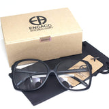 Oversized Square Horn Rimmed Eyeglasses Classic Vintage Inspired Geek Clear Lens