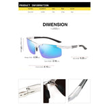 Lightweight Al-Mg Alloy Metal Half-frame Streamlined Polarized Sports Sunglasses Large for men women