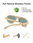 Womens Aviator Sunglasses Polarized Men Handmade Bamboo Sun Shades With Bamboo Case