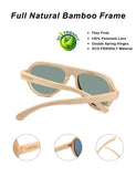 Womens Aviator Sunglasses Polarized Men Handmade Bamboo Sun Shades With Bamboo Case