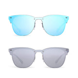 Rimless Mirrored Sunglasses One Piece Horned Rimmed Metal Eyeglasses Women Men
