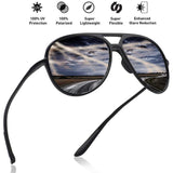 JULI Polarized Pilot Sports Sunglasses for Men Women Tr90 Unbreakable Frame for Running Fishing Baseball Driving