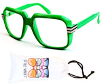 A172-vp Retro Nerd Rectangular Square Aviator Turbo Glasses Eyeglasses
