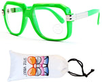 A172-vp Retro Nerd Rectangular Square Aviator Turbo Glasses Eyeglasses