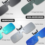 2-Pack Polarized Clip-on Flip Up Rimless One Piece Sunglasses,JP68