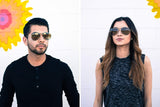 Polarized Folding Aviators With Premium Cleaning Cloth and Leather Case