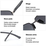 Rectangular Mens Sunglasses with UV400 Protection, Durable Metal Frame, Polarized Lenses for Driving