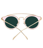 Round Sunglasses for Women Double Bridge, Light Weight, Pouch Included