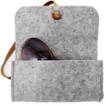 2PCS Felt Eyeglass Sunglasses Case,Sunglasses Pouch