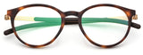 Round Prescription Eyeglasses Glasses Frame Eyewear with Acetate B Titanium for Women Men 9105