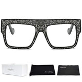 Flat Top Square Rhinestone Sunglasses Full Crystal Brand Eyewear