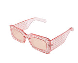 Fashionable rectangle sunglasses for women with pearls