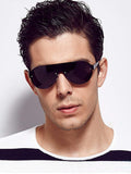 Men's Polarized Shield Sunglasses with Semi Rimless Unbreakable Frame LM061