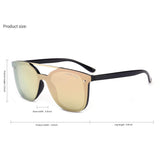 Unisex Retro Classic Rimless Sunglasses One Piece Mirrored Square