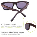 Handcrafted Polarized Bamboo Sunglasses Wayfarer Style Brown Frame