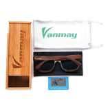 Handcrafted Polarized Bamboo Sunglasses Wayfarer Style Brown Frame