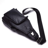 Genuine Leather Travel Sling Backpack Durable Men Cross Body Chest Bag XB-086
