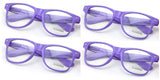 Neon Color 80's Retro Classic Party Nerd Clear Lens Glasses