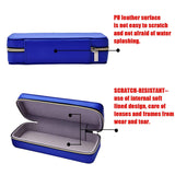 Zipper Square Shape PU Leather Hard Eyeglasses Glasses Case