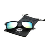 Matte Rubber Finish Polarized Horn Rimmed Sunglasses For Men Women Color Mirror Lens UV400