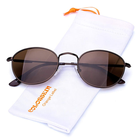 Vintage Round John Lennon Fashion Sunglasses For Men, Metal Frame Polarized Lens UV400 Anti Glare Sun Glasses