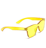 - Horn Rimmed Tinted Colorful Lens Rimless Sunglasses