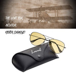 Night Vision Glasses for Driving, Classic Aviator Polarized Anti-glare Yellow Lens Sunglasses for Men Women