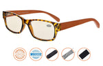 UV Protection,Anti Blue Rays,Reduce Eyestrain,Wood Arms,Computer Reading Glasses