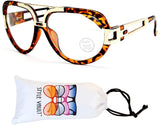 A172-vp Retro Nerd Rectangular Square Aviator Turbo Glasses Eyeglasses