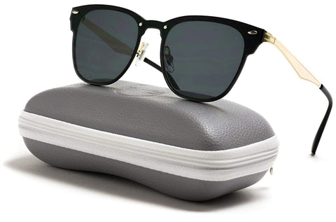 - Full Mirror Lens Reflective Rimless Clubmaster Sunglasses