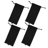 Pack of 4 Black Microfiber Pouch for Eyeglasses Sunglasses Glasses Frames and Electronic Gadgets Carrying Case