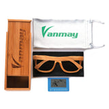 Handcrafted Polarized Bamboo Sunglasses with Natural Color Frame