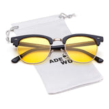 Polarized Sunglasses Women Men Classic Semi Rimless Frame Retro Sunglasses
