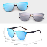 Rimless Mirrored Sunglasses One Piece Horned Rimmed Metal Eyeglasses Women Men