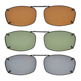 Metal Frame Rim Polarized Lens Clip On Sunglasses 2 1/8x1 5/16