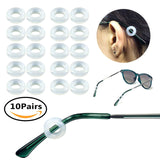 Soft Silicone Eyeglasses Temple Tips Sleeve Retainer, Comfort Anti-Slip Ear Cushions For Sunglasses 10 Pairs.