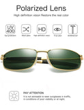 Rectangular Sunglasses For Men With Metal Frame Polarized Retro Square Sunglasses Ultra Light