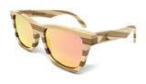 Polarized & Floating Wayfarer Style Two Tone Bamboo Wood Sunglasses |