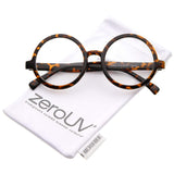 Retro Horn Rimmed Clear Lens Round Eyeglasses 52mm