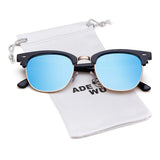 Polarized Sunglasses Women Men Classic Semi Rimless Frame Retro Sunglasses