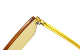 Oversized Square Candy Colors Transparent Lens Rimless Frame Unisex Sunglasses