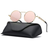 Gothic Round Metal Frame with Mirrored Lenses for Men Sunglasses RP6634