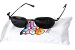 V3138-vp Oval Round Metal Steampunk Hipster 90s X-Small Lens Sunglasses