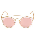 Round Sunglasses for Women Double Bridge, Light Weight, Pouch Included